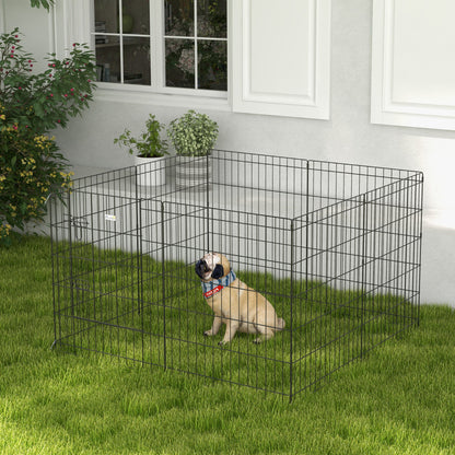 30inch Foldable Metal Exercise Pet Playpen Backyard Dog Puppy Kennel Cage 8 Panel Houses, Kennels & Pens Black  at Gallery Canada