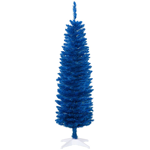 5ft Pencil Christmas Trees, Artificial Christmas Tree for Xmas Holiday Decor, Deep Blue