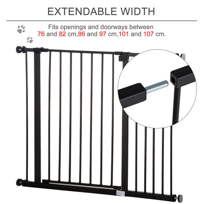 Pressure Fit Dog Gate Pet Barrier for stairs doorway, 29.9''- 42.1'' Width Black Houses, Kennels & Pens at Gallery Canada