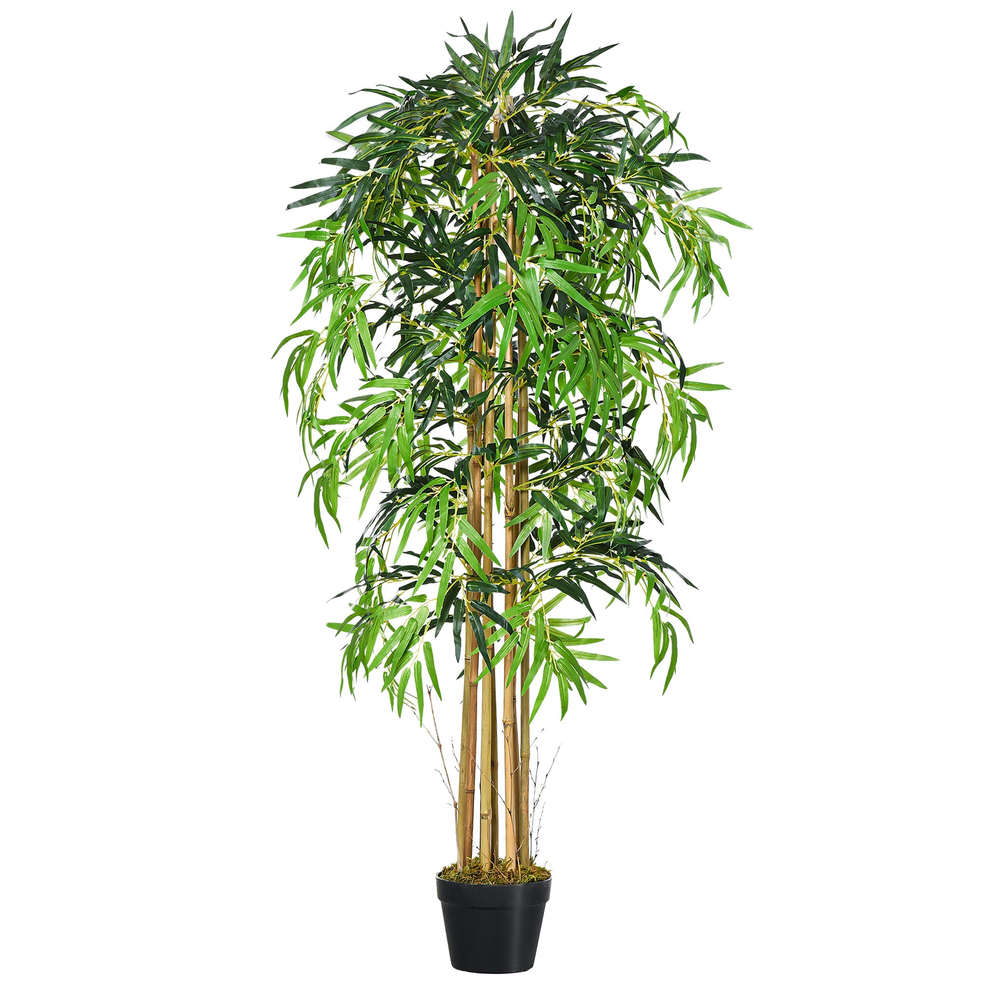 5FT Artificial Bamboo Tree, Fake Plant with 1095 Leaves, Greenery Plant in Nursery Pot for Indoor and Outdoor, Green Artificial Trees Green  at Gallery Canada