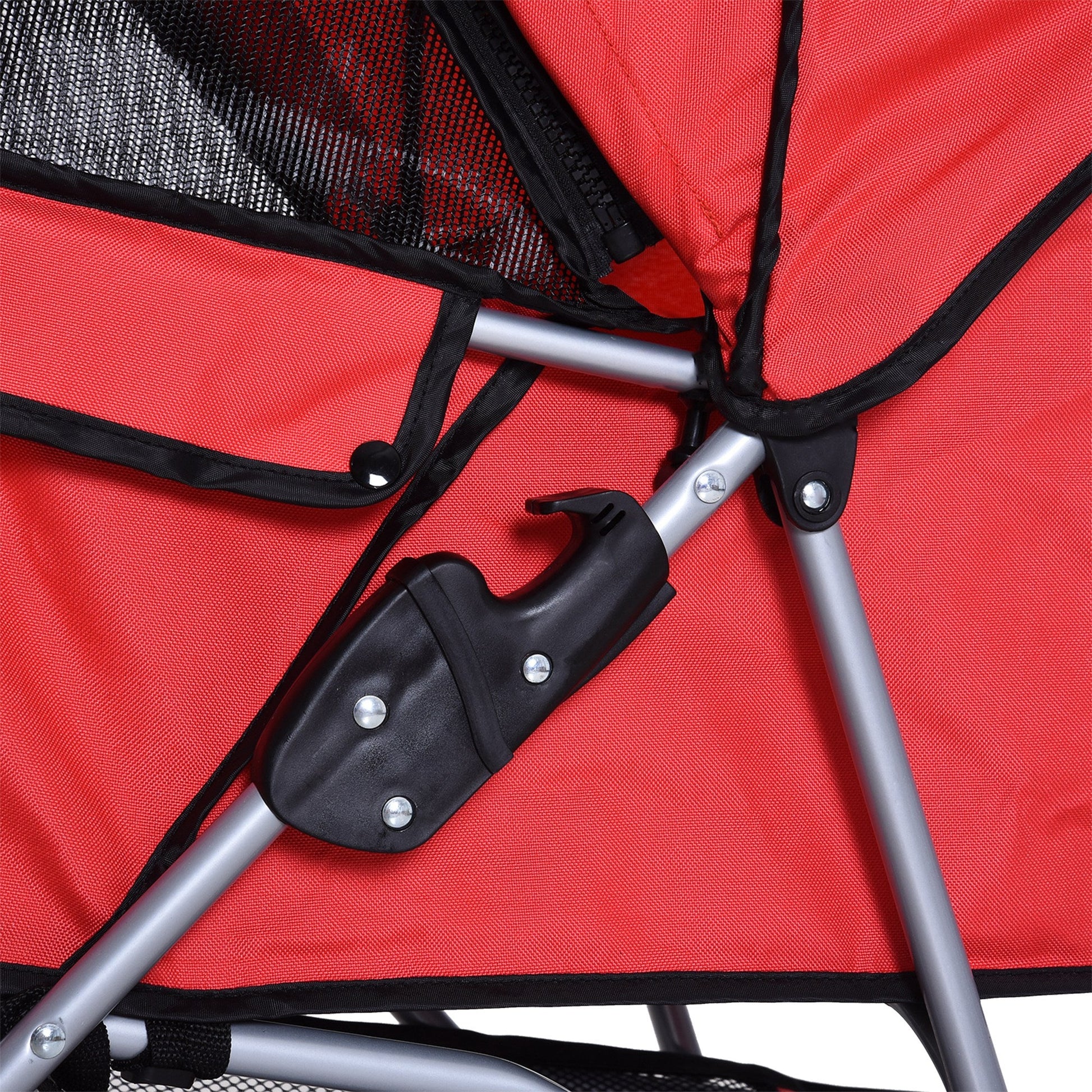 4 Wheel Dog Pet Stroller Dog Cat Carrier Folding Sunshade Canopy with Brake, Red Dog Bike Trailers & Strollers   at Gallery Canada