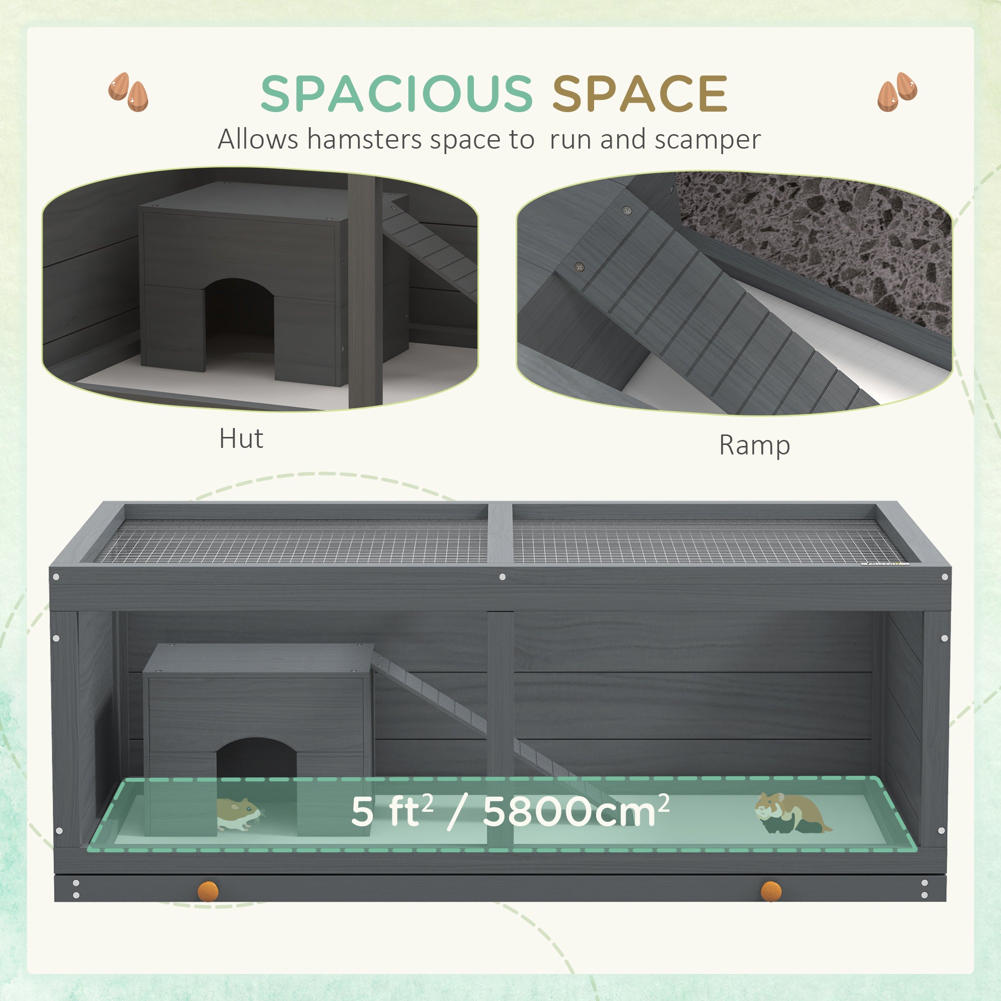Small Animals Kit Hutch w/ Sliding Tray, Exercise Play House for Dwarf Hamsters, Gerbils, Chinchillas, Grey Hamster Cages at Gallery Canada