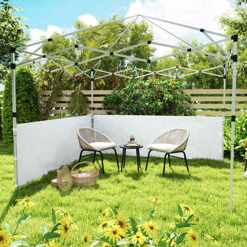 Canopy Sidewalls for 10' x 10' or 10' x 20' Pop up Canopy, 2 PCS Canopy Half Walls Only, White