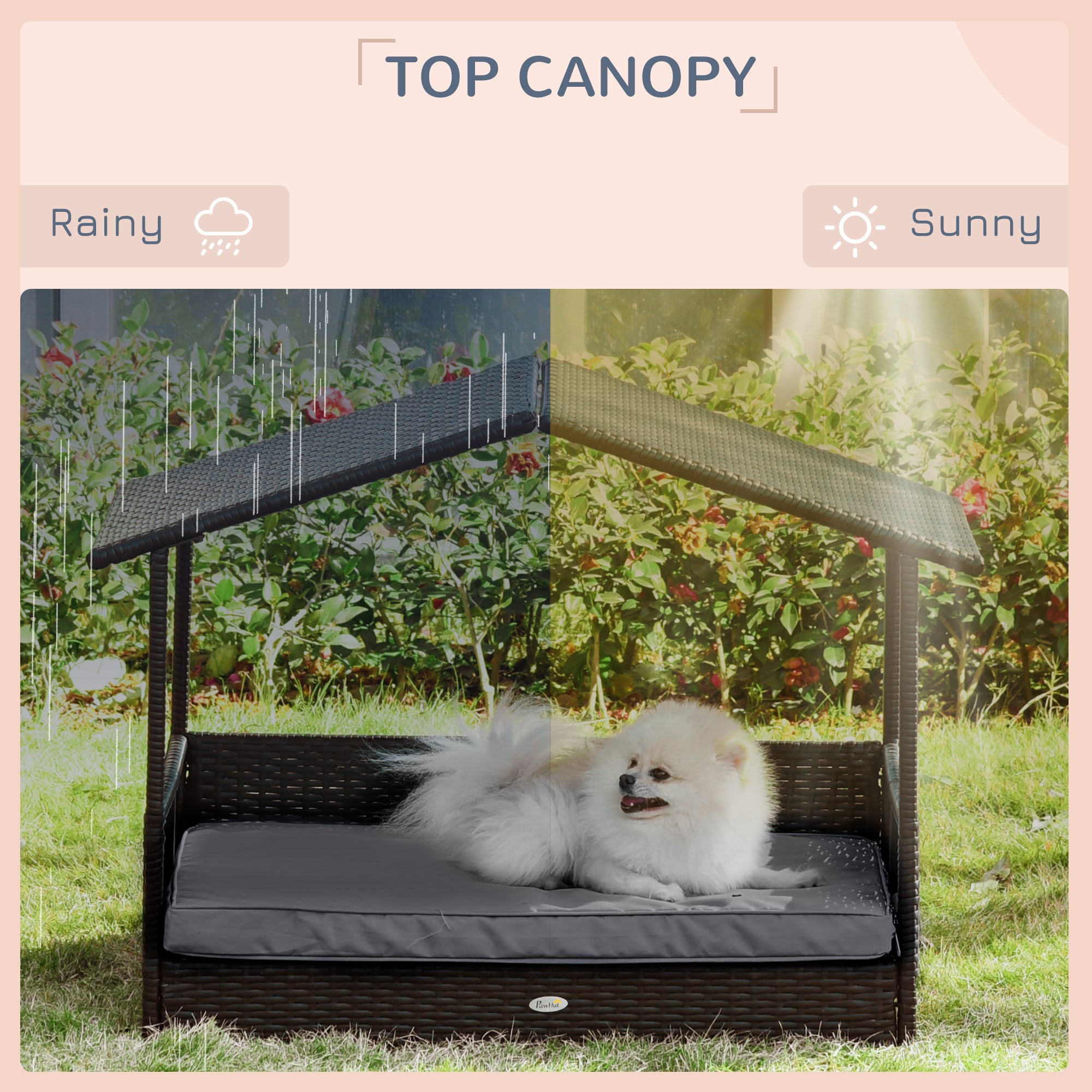 Wicker Pet House Dog Bed for Indoor/Outdoor Rattan Furniture with Cushion Houses, Kennels & Pens at Gallery Canada