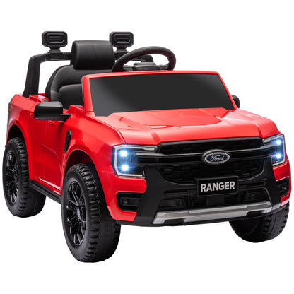 Ford Ranger Licensed 12V Ride on Car Battery Powered Kids Truck w/ Rear Storage Remote, Spring Suspension, Red Electric Toy Cars   at Gallery Canada