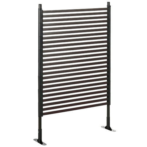 Picket Metal Garden Fence for Hard &; Soft Ground, 5 ft(H) Standing Outdoor Fencing with Feet, Animal Barrier Flower Bed Landscape Edging, Brown