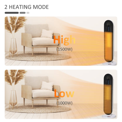 Ceramic Space Heater, Indoor Tower Heater with 24H Timer 1500W/1000W Electric Tower Heaters   at Gallery Canada