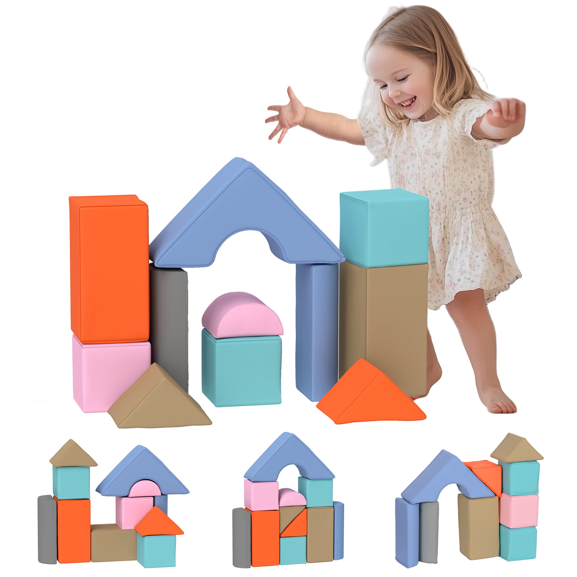 11 Piece Soft Play Equipment for Kids 6-72 Months, Light Colour Baby Gym & Playmats at Gallery Canada