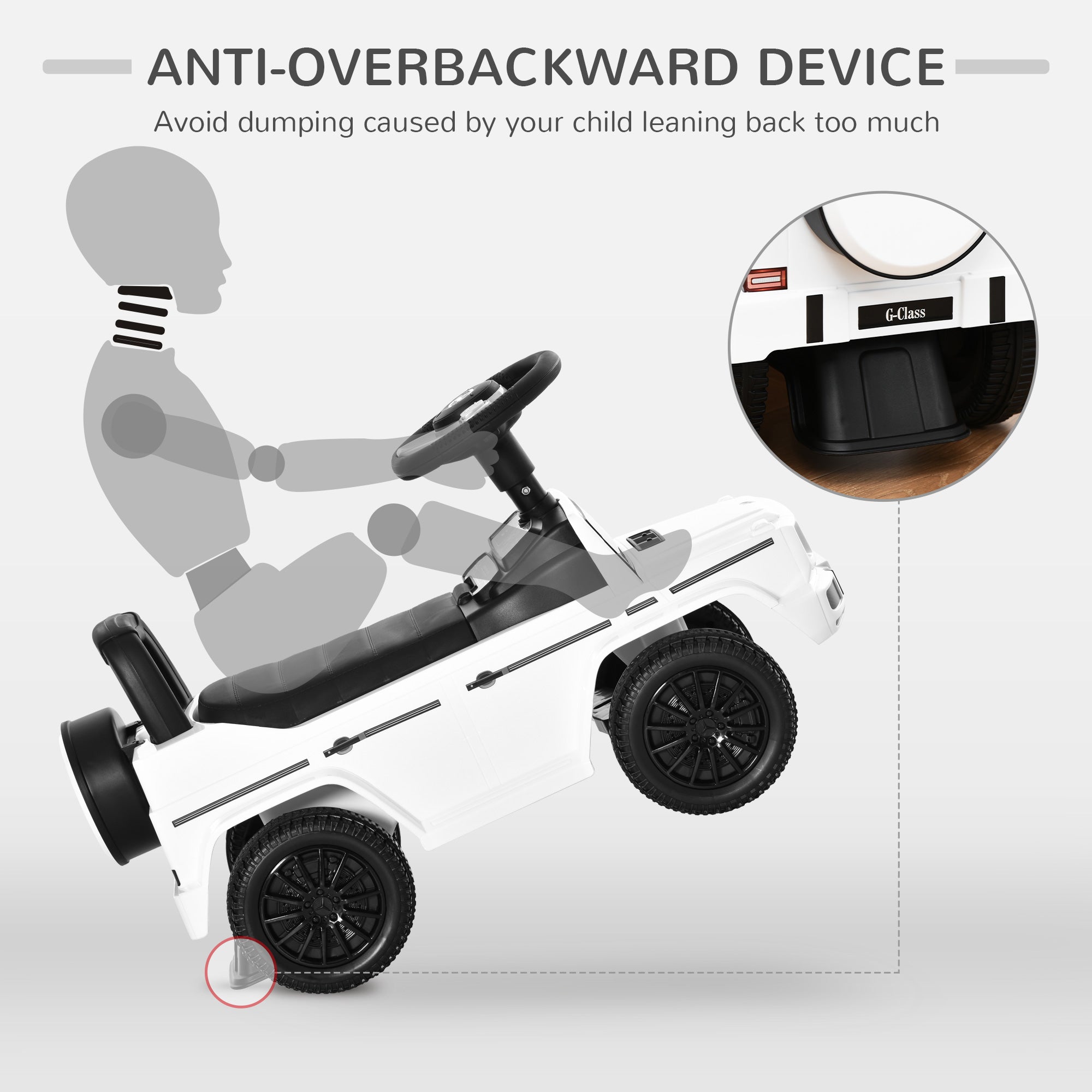 Compatible Baby Toddler Push Car Foot-to-Floor Ride-On Wheel Mercedes-Benz G350 Licensed White Push Cars for Toddlers at Gallery Canada