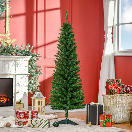 5FT Artificial Christmas Tree, Pencil Christmas Tree with Realistic Branches, Stable Stand, Green Pencil Christmas Trees   at Gallery Canada