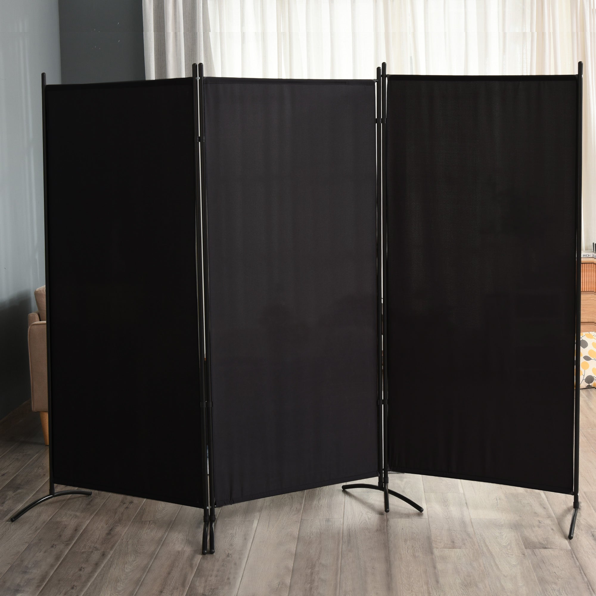 3-Panel Folding Room Divider, Privacy Screen, Indoor Separator Partition for Bedroom, Office, 100