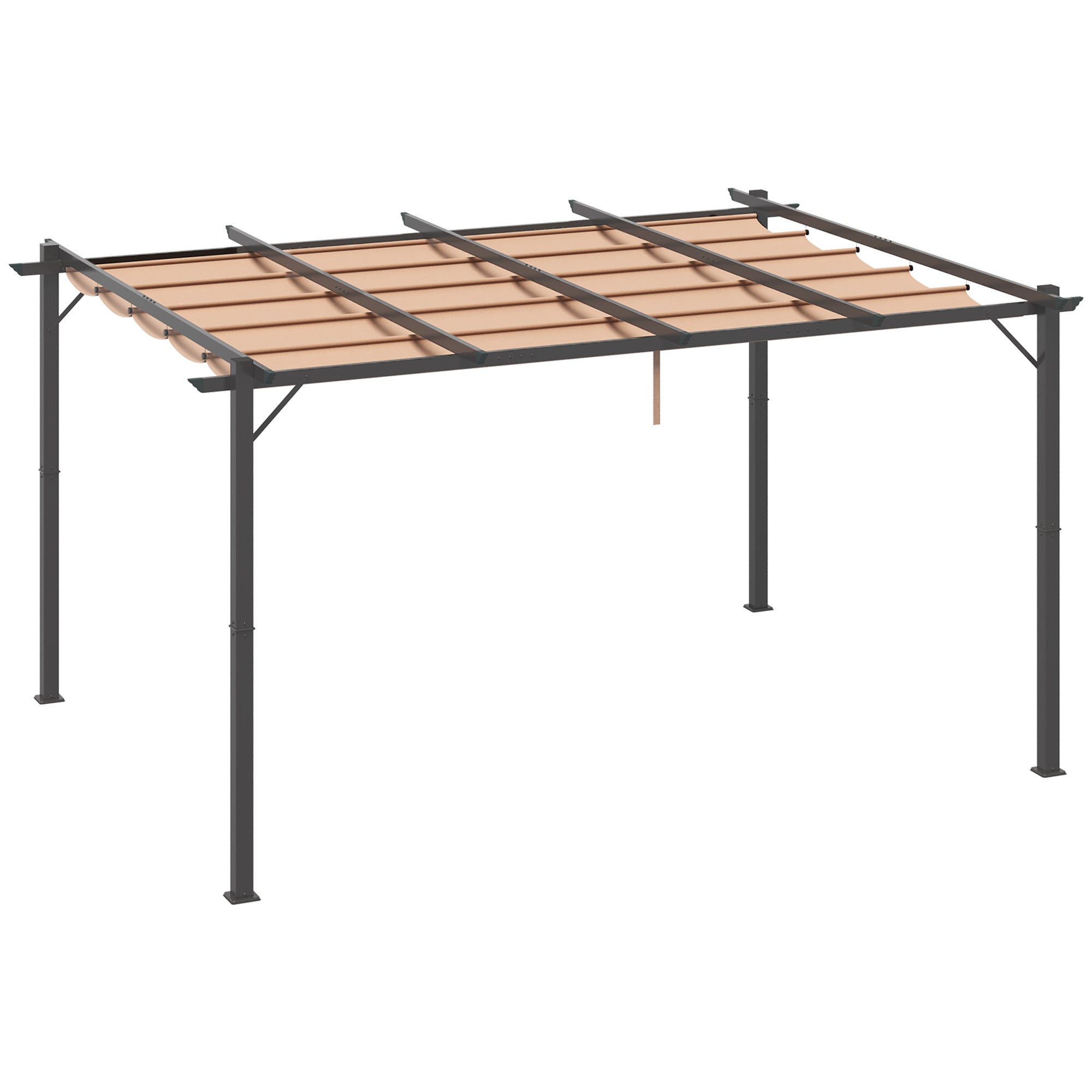 10' x 13' Outdoor Pergola Aluminium Gazebo Backyard Canopy Cover Square Sunshade Garden Grape Trellis Black Pergolas at Gallery Canada