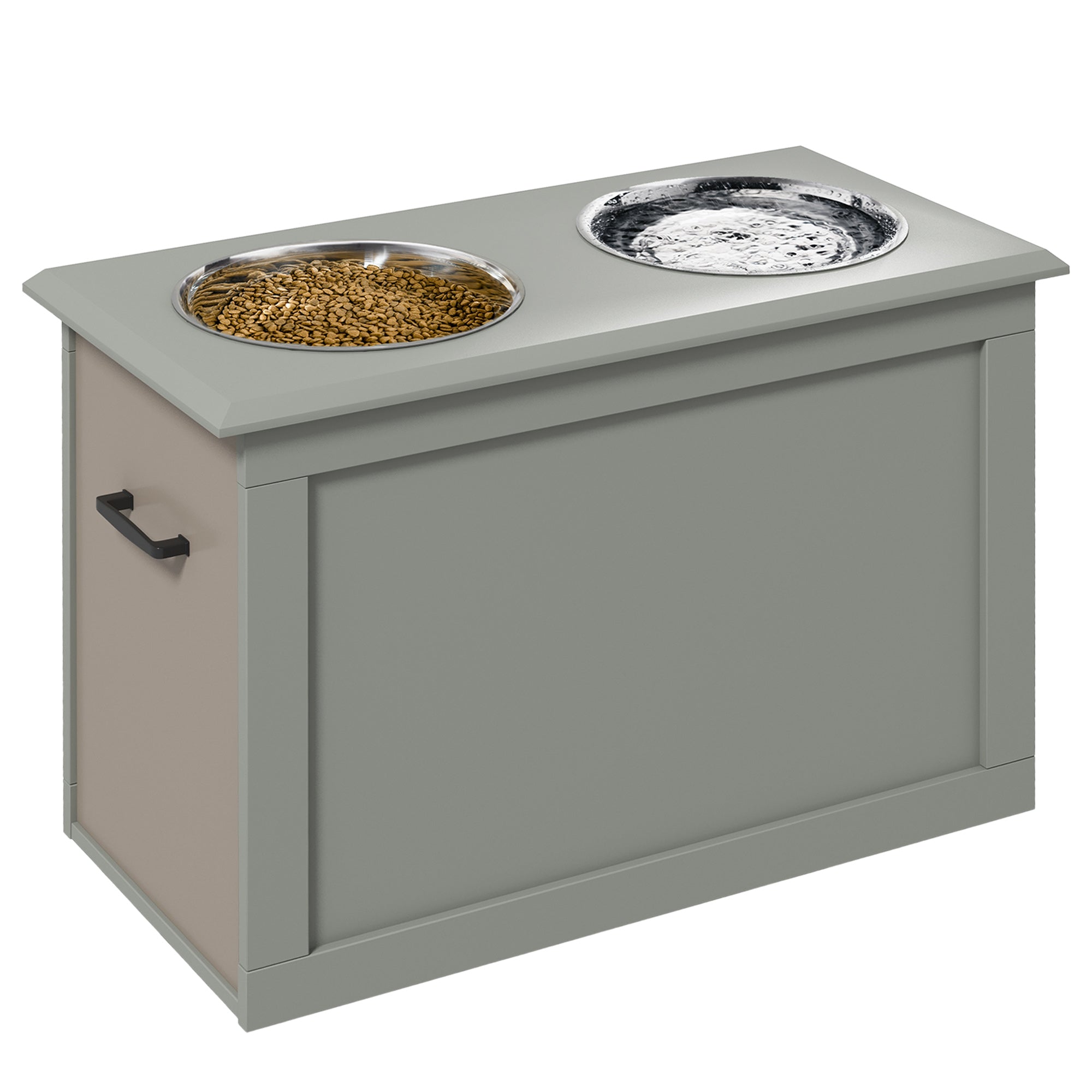 Elevated Dog Bowls for Large Dogs with Storage 2 Stainless Steel Dog Bowls， Elevated Base for Large Dogs, Grey Dog Bowls at Gallery Canada