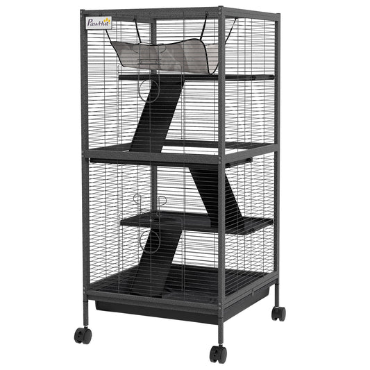 Steel Small Animal Cage for Guinea Pig, Ferret, Chinchilla, Kitten and Rabbit, Black - Gallery Canada