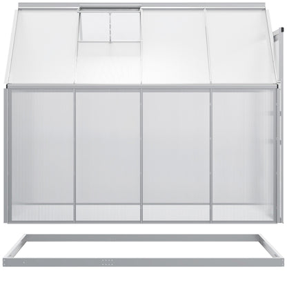 6' x 8' x 6.5' Walk-in Greenhouse, Polycarbonate Greenhouse with Adjustable Roof Vent, Base, Sliding Door, Clear Walk In Greenhouses Multi Colour  at Gallery Canada