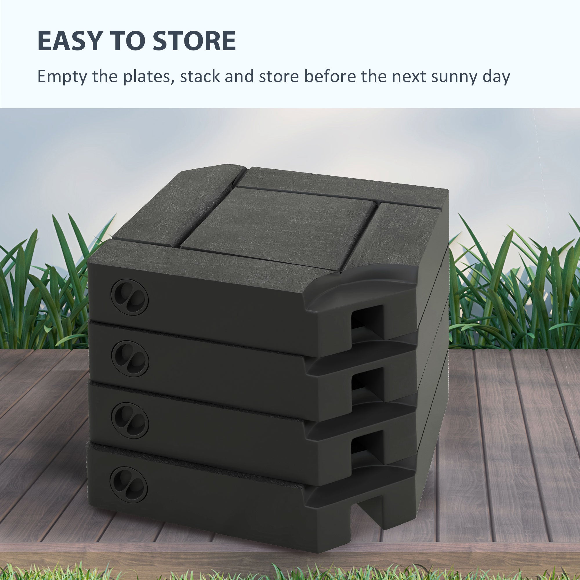 4PCs Patio Umbrella Base, Water or Sand Filled Cantilever Umbrella Weights for Cross Base with Handles, HDPE Umbrella Bases at Gallery Canada
