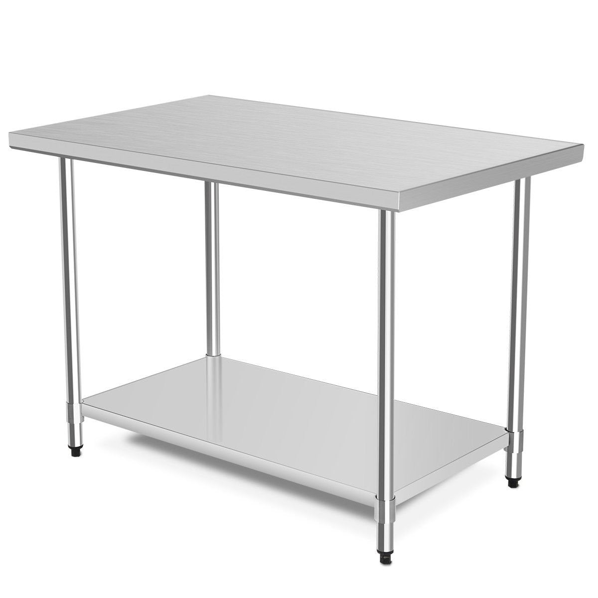 30 x 48 Inch Stainless Steel Table Commercial Kitchen Worktable, Silver Kitchen Tools   at Gallery Canada