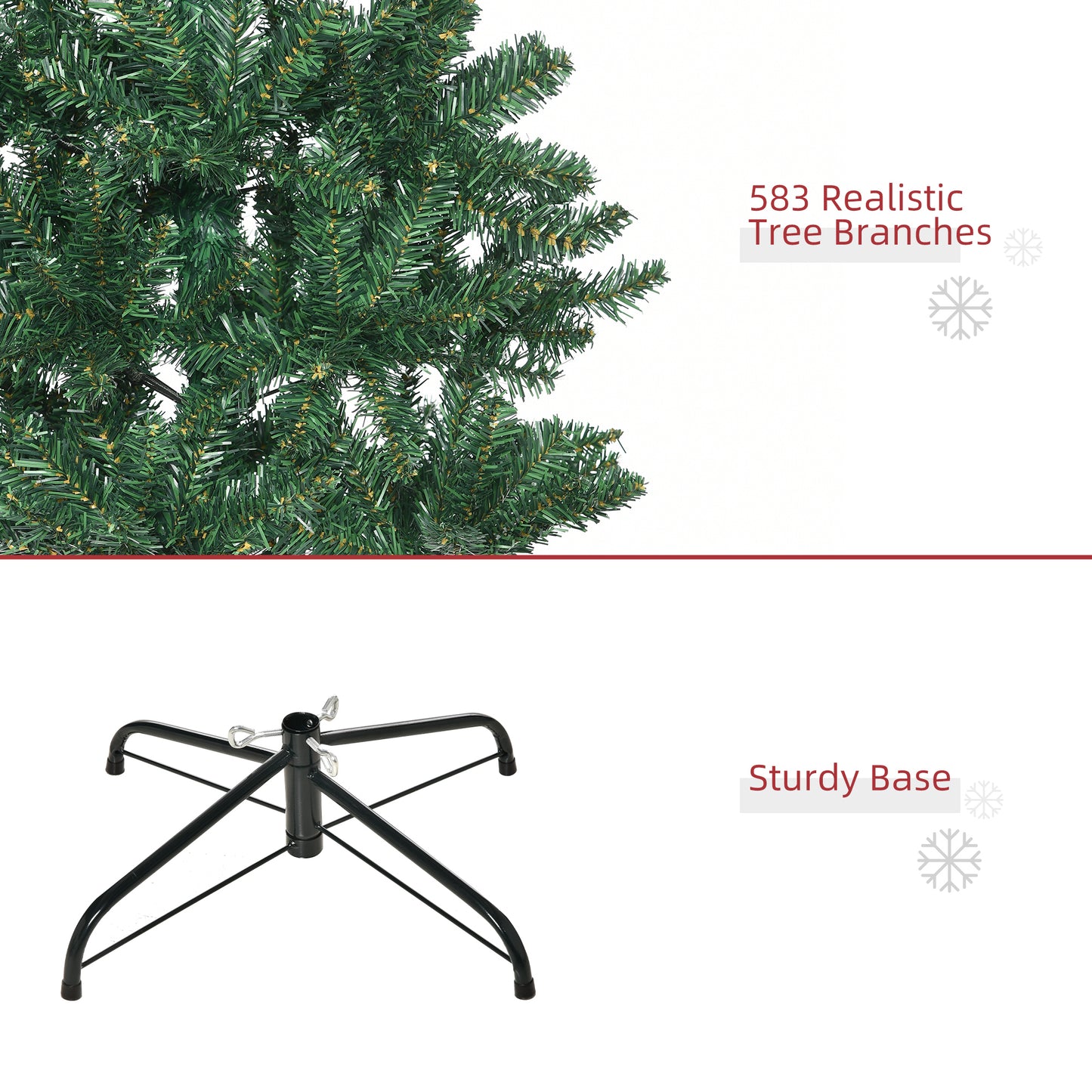 6ft Artificial Christmas Tree w/ Metal Stand Spruce Branch Tips Green Artificial Christmas Trees   at Gallery Canada