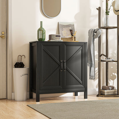 Sideboard Buffet, Kitchen Storage Cabinet with Barn Door and Adjustable Shelves, Storage Pantry, Black Oak Bar Cabinets   at Gallery Canada