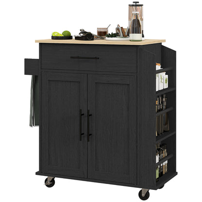 Rolling Island with Wheels for Kitchen, Kitchen Island on Rollers with Power Outlets, Drawer and Doors Kitchen Islands & Kitchen Carts   at Gallery Canada