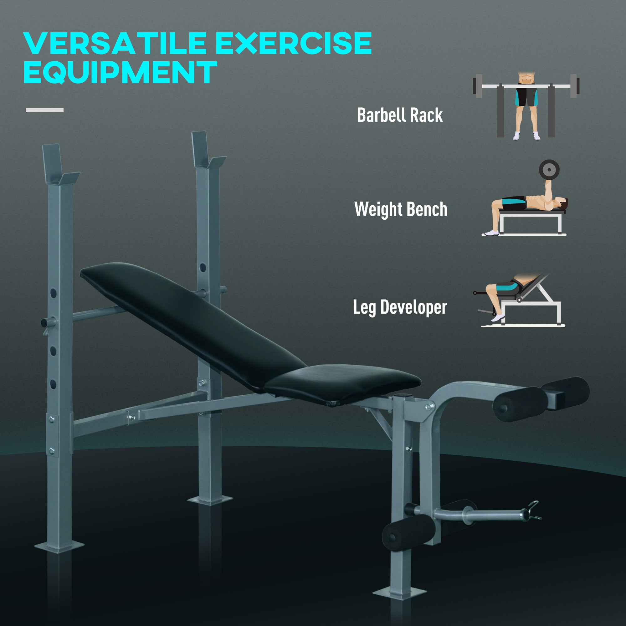 Incline Decline Weight Bench with Leg Extension and Barbell Rack, Adjustable Bench Press Weight Lifting Bench Weight Benches at Gallery Canada