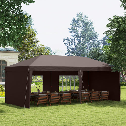 10' x 20' Outdoor Pop Up Canopy Tent Party Tent Instant Shelter W/ Carrying Bag, Coffee