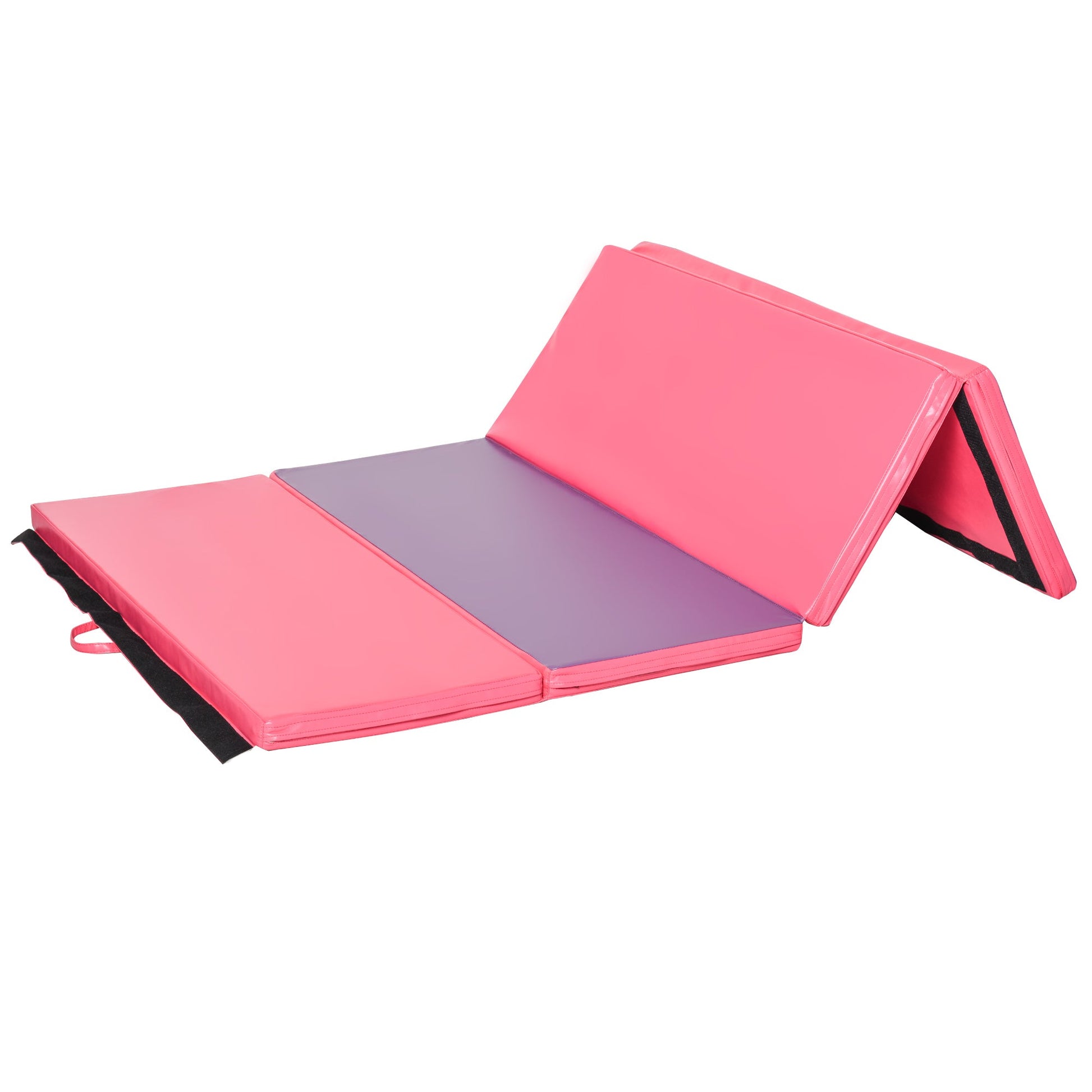 4'x6'x2'' Folding Gymnastics Tumbling Mat, Exercise Mat with Carrying Handles for Yoga, MMA, Martial Arts, Stretching, Core Workouts, Pink and Purple - Gallery Canada