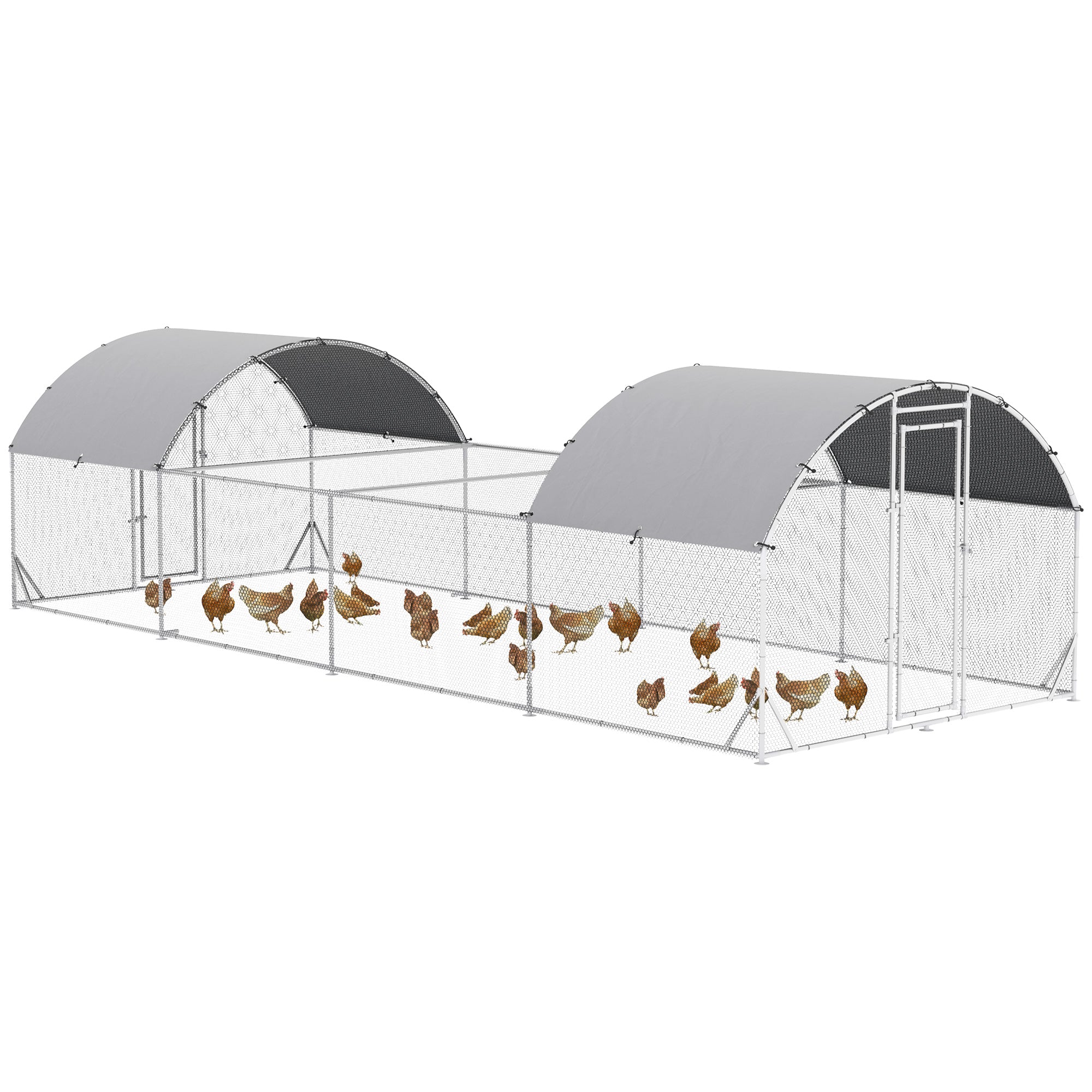 24.9' x 9.2' Metal Chicken Run with Waterproof and Anti-UV Cover Chicken Coops at Gallery Canada