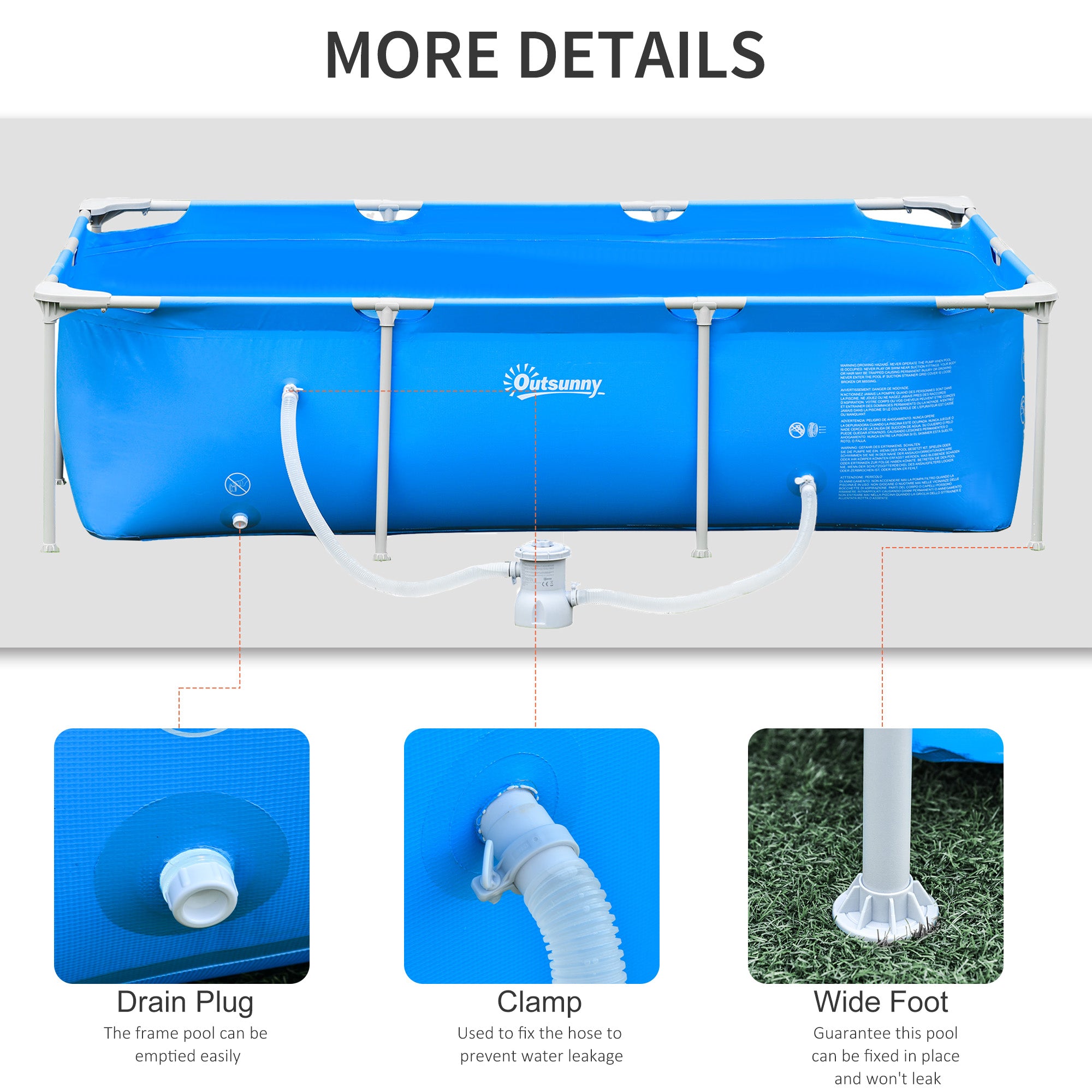 8.3ft x 5ft x 26in Frame Above Ground Swimming Pool Set with Filter Pump Filter Cartridge Reinforced Sidewalls Blue Outdoor Swimming Pools & Hot Tubs at Gallery Canada