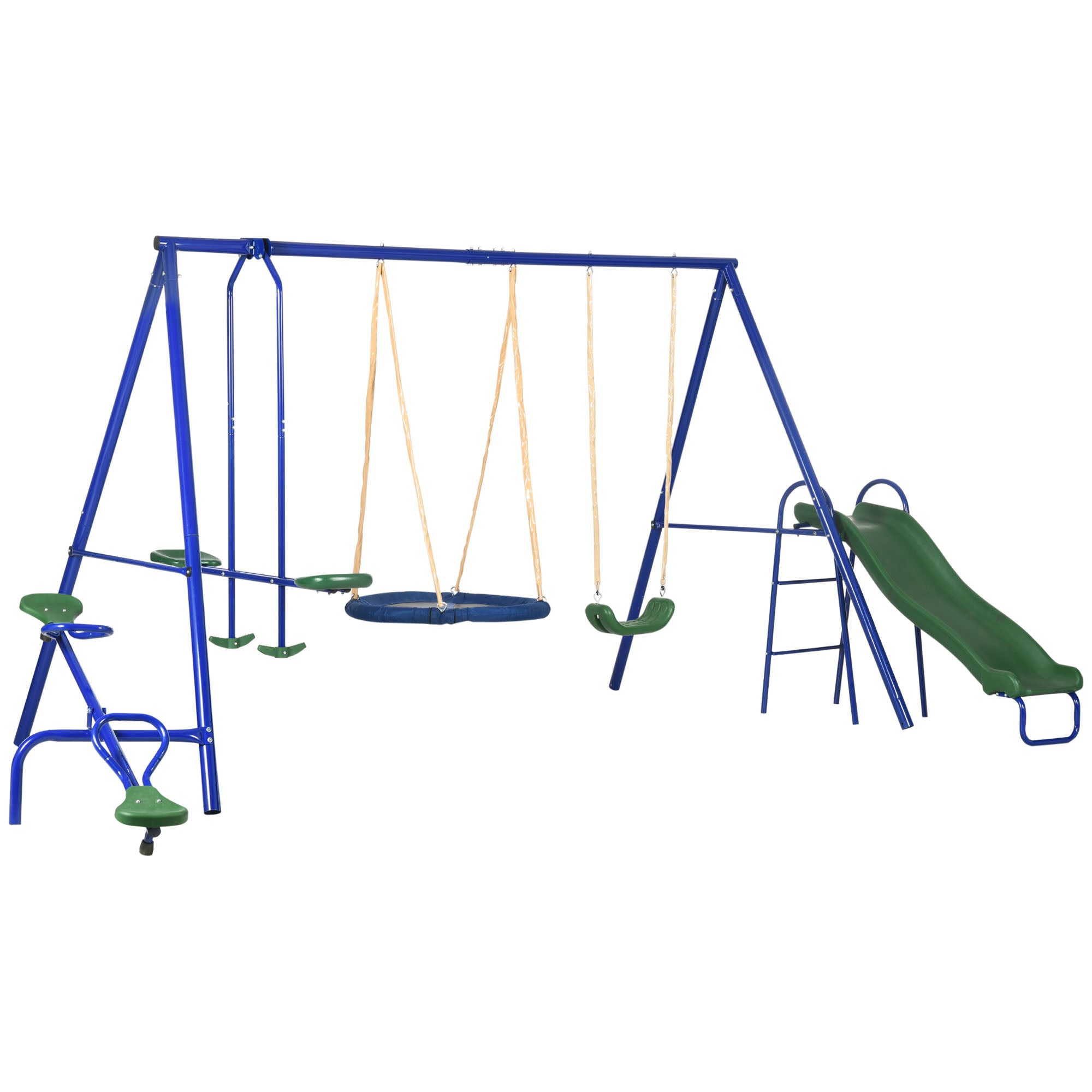 5 in1 Kids Swing Set with Saucer Swing, Slide, Seesaw, Glider, Swing Seat for Backyard, Playground Gym Sets & Swings at Gallery Canada