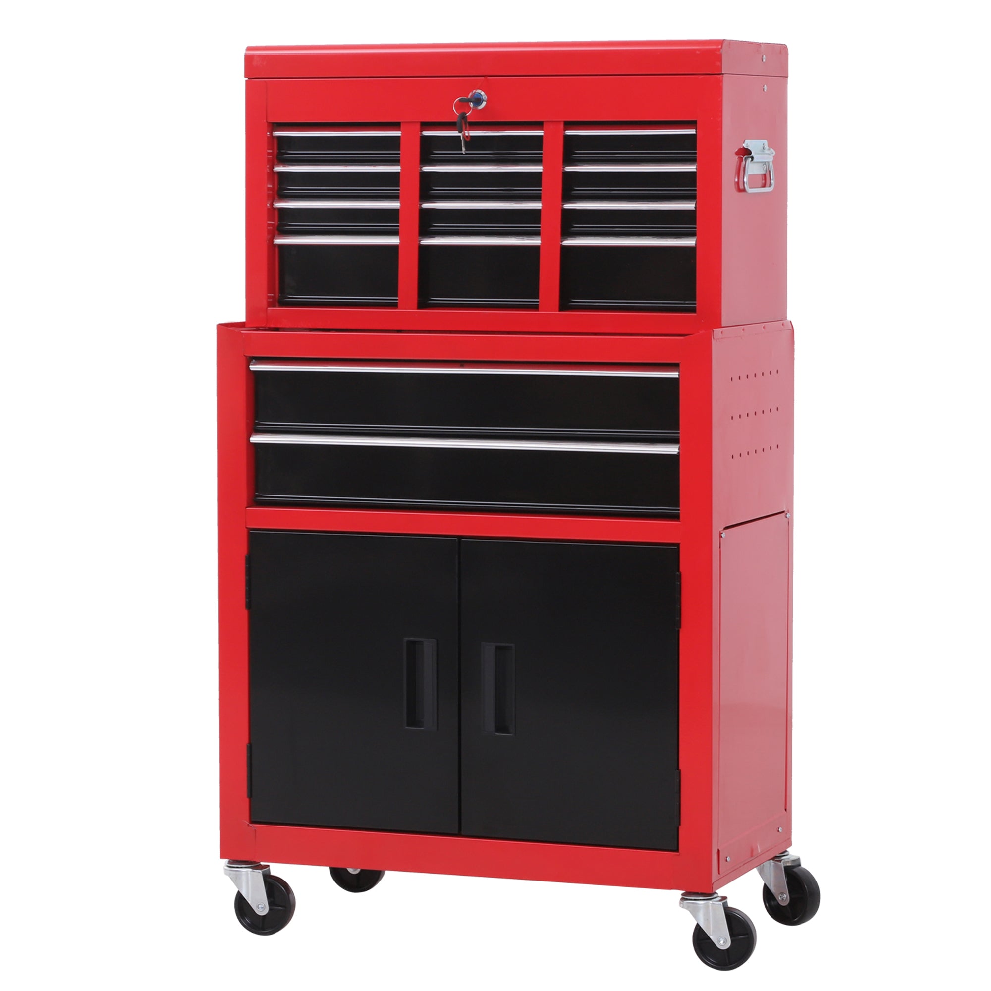 Rolling Tool Chest with Wheels and Drawers, 6-Drawer Tool Storage Cabinet, Detachable Organizer Tool Box Combo, Mobile Lockable Toolbox for Workshop Mechanics Garage Tool Organizers at Gallery Canada