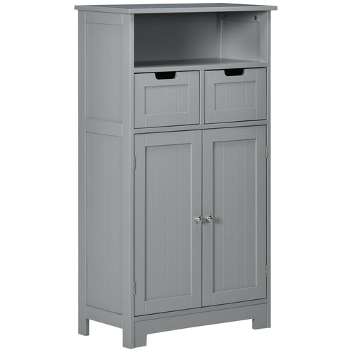 Bathroom Cabinet, Bathroom Storage Cabinet with Adjustable Shelf and Drawers, Small Floor Cabinet for Washroom, Grey