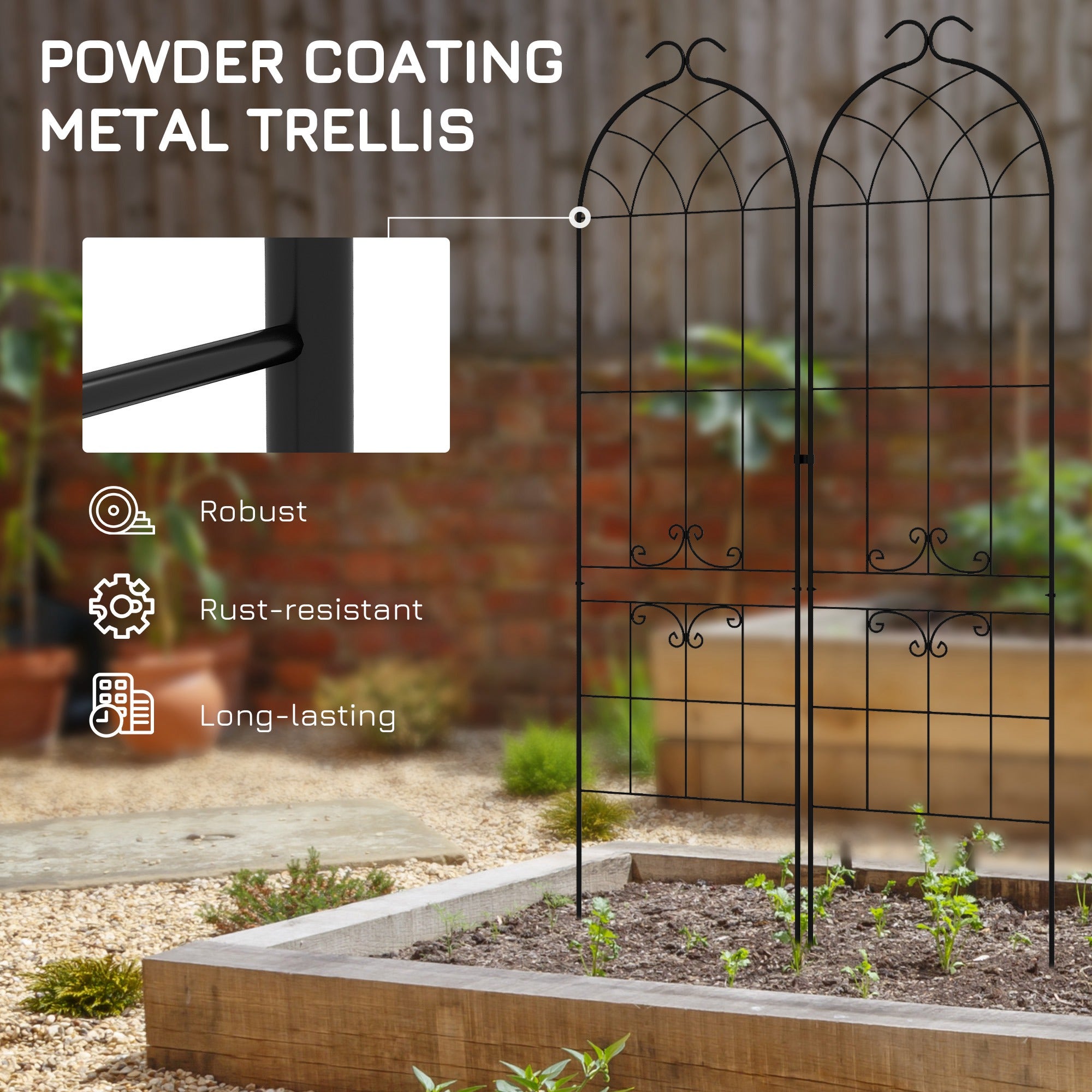 2 Pcs Garden Trellis for Climbing Plants, Outdoor Metal Trellis Plant Support Trellises for Patio, Lawn, Backyard Plant Stands at Gallery Canada