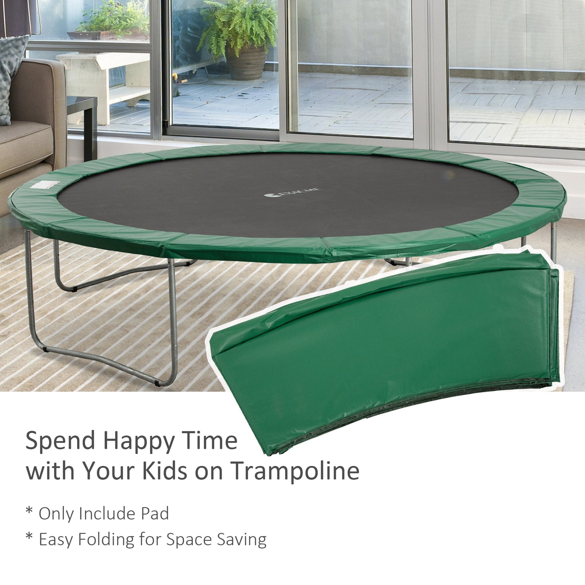 Φ12ft Trampoline Pad Φ144" Spring Safety Replacement Gym Bounce Jump Cover EPE Foam (Green) Trampolines   at Gallery Canada