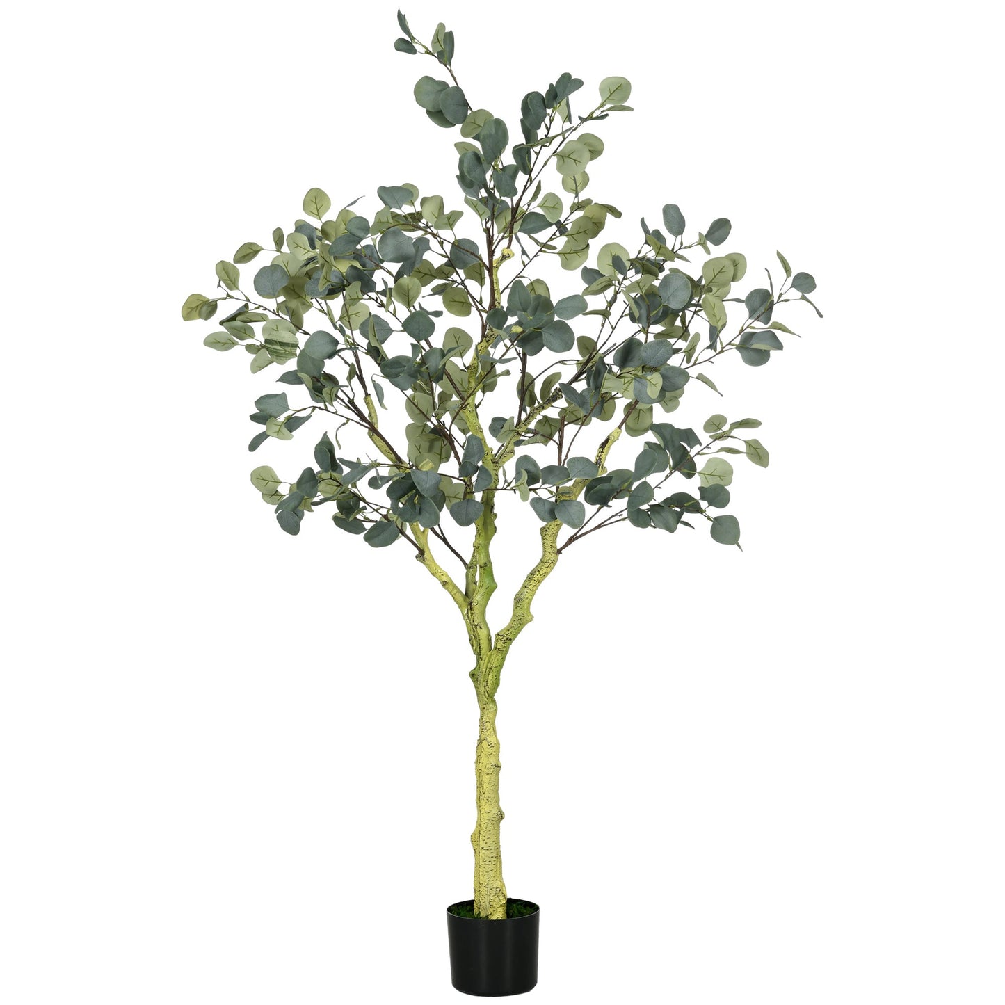 5ft Artificial Tree, Indoor Fake Eucalyptus with White Tender Tips and Pot, for Home, Office, and Living Room Decor Artificial Trees Multi Colour  at Gallery Canada