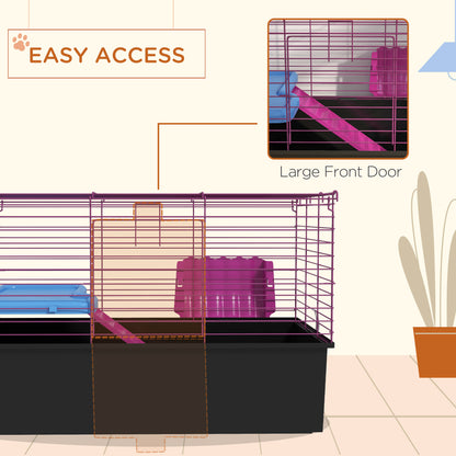 18.5" Small Animal Cage with Water Bottle, Food Dish, Platform, Ramp, Black Houses & Habitats   at Gallery Canada