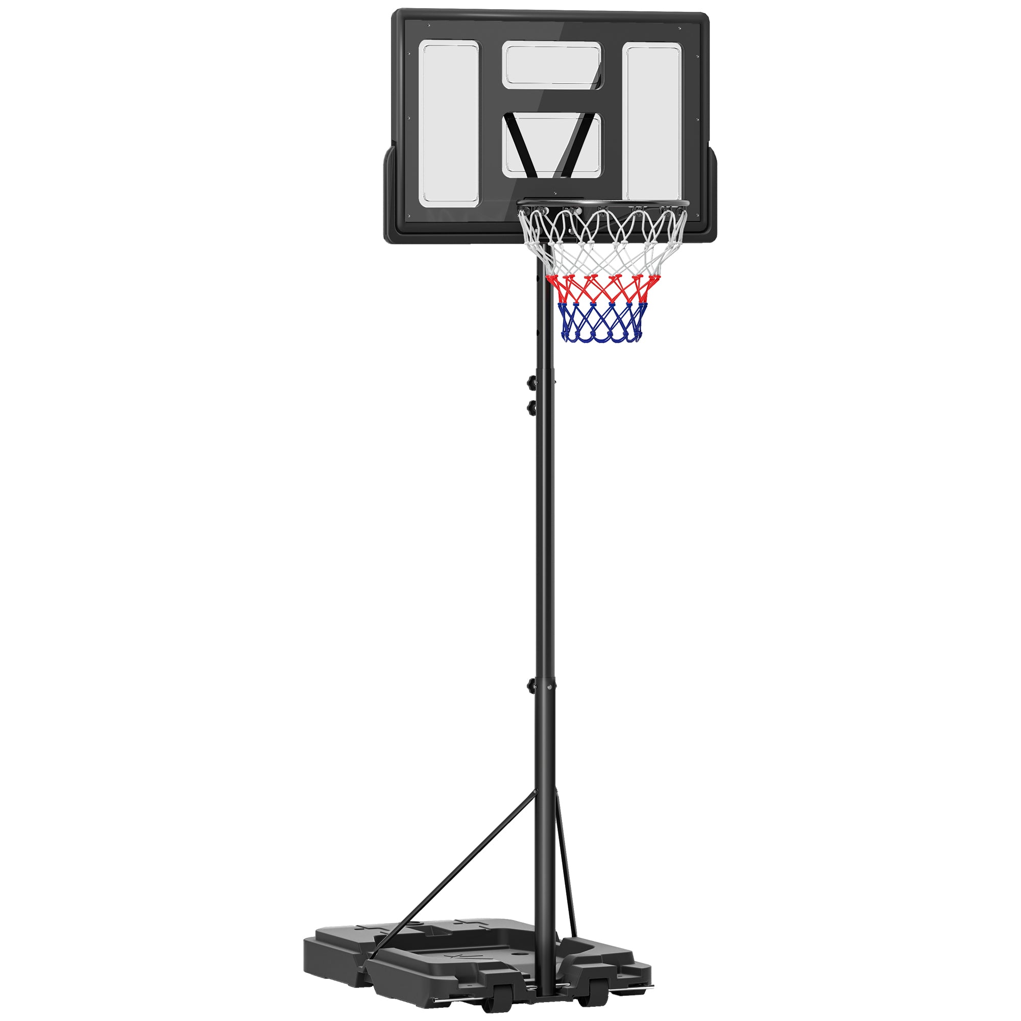 Basketball Hoop Outdoor, 7.5-10ft Portable Basketball Goal with Wheels and 43