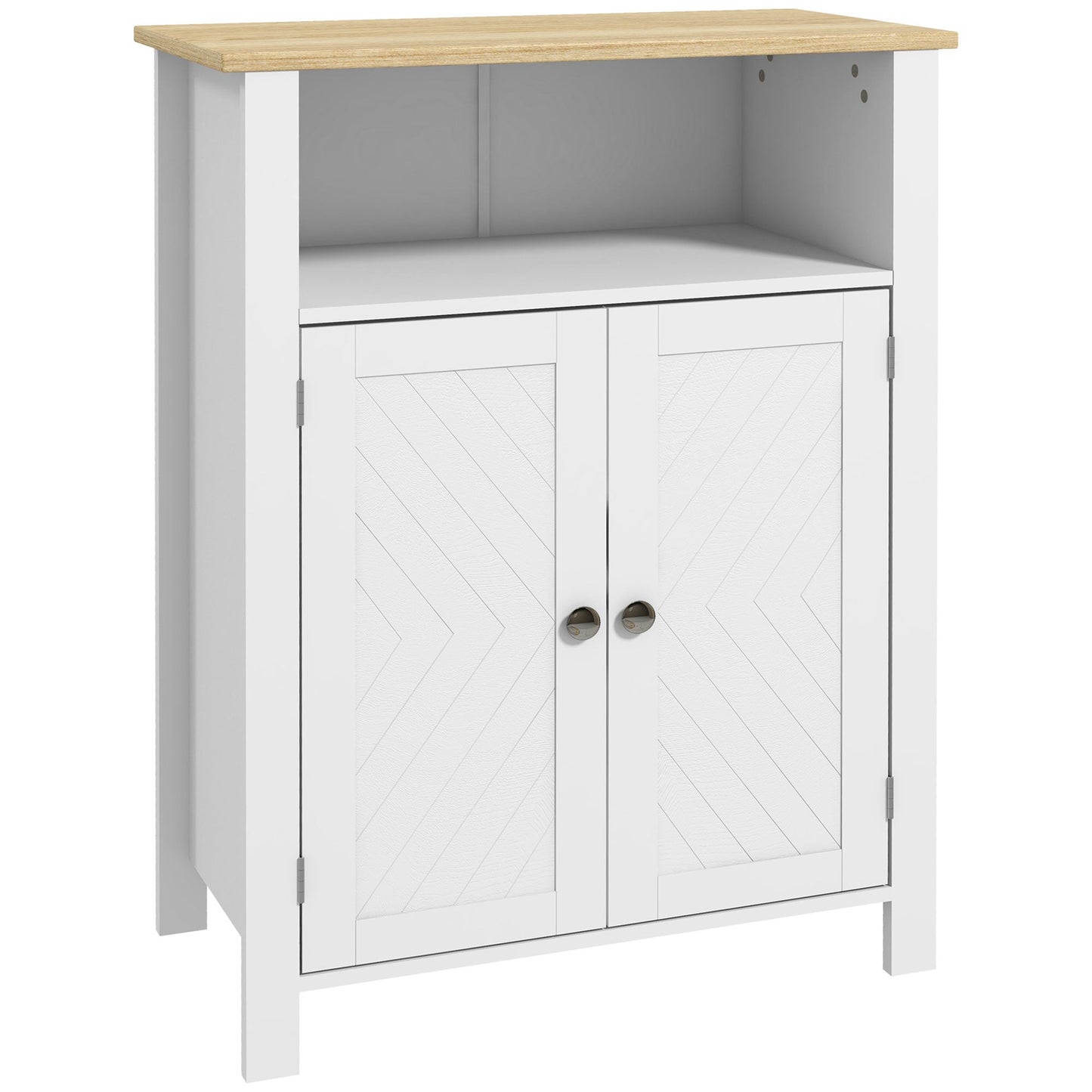 Bathroom Floor Storage Cabinet, Freestanding Bathroom Cabinet with Double Doors and Adjustable Shelf, White Bathroom Cabinets Multi Colour  at Gallery Canada