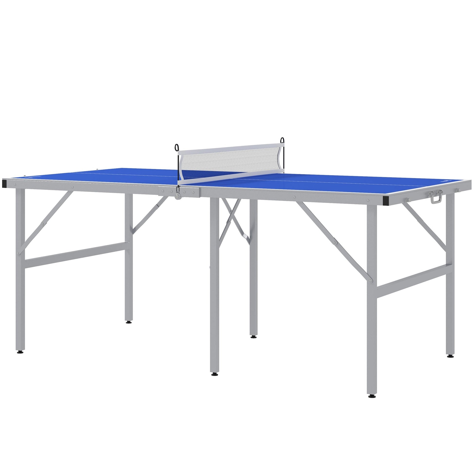 Portable Ping Pong Table Set, Table Tennis Table w/ Net, 2 Paddles, 3 Balls for Outdoor and Indoor, Easy Assembly, Blue Game Tables Blue  at Gallery Canada