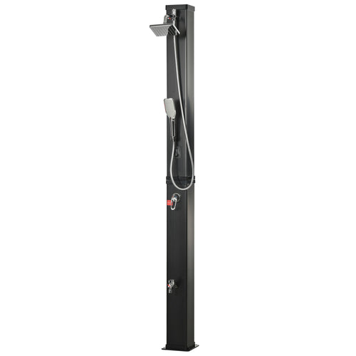10.6Gal Outdoor Solar Shower w/ 360 Rainfall, Handheld Head, 60℃ Temperature Adjustment for Backyard Poolside Beach Spa