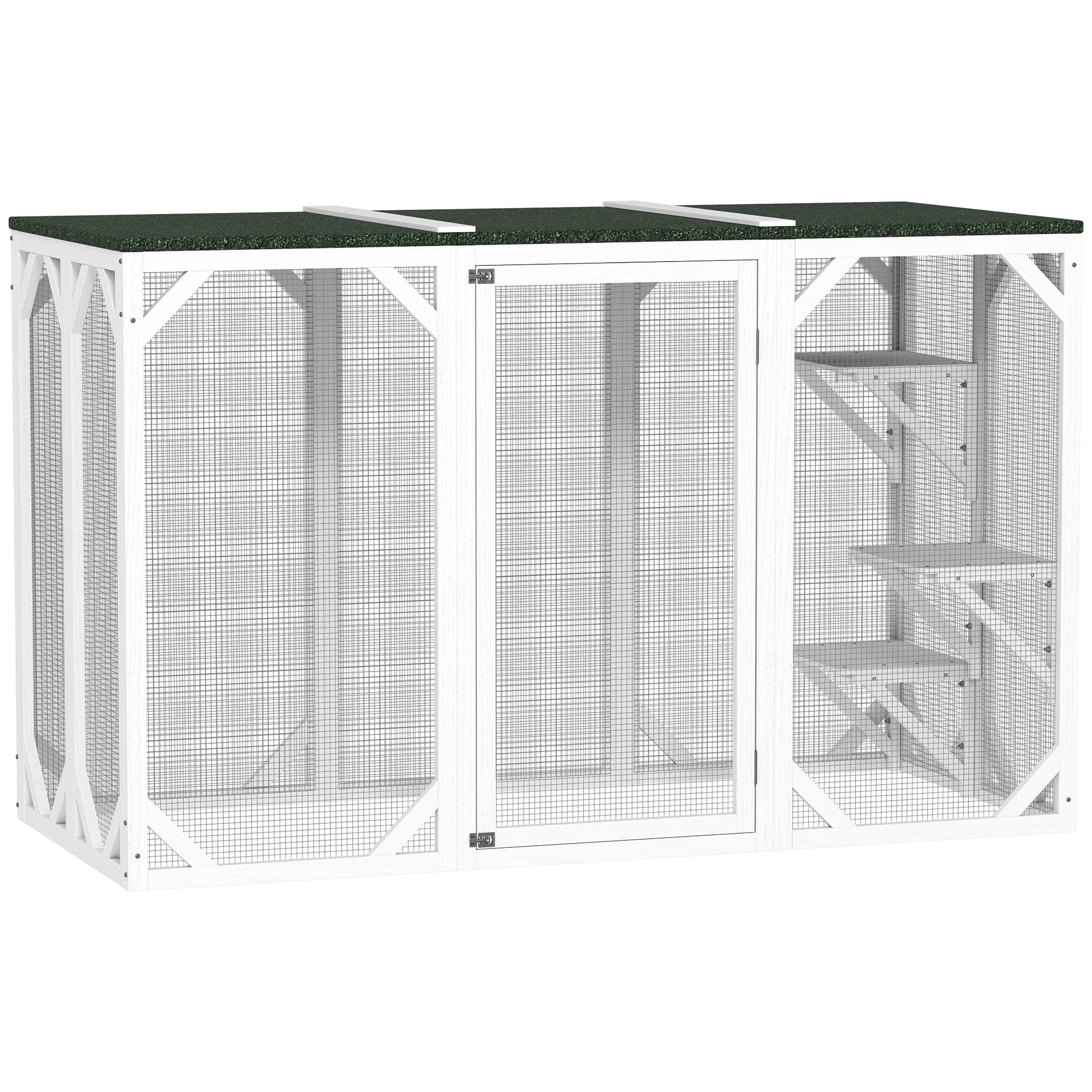 Catio Outdoor Cat Enclosure with Waterproof Roof, Multi-Level Platforms, Lock, White Outdoor Cat Enclosures at Gallery Canada