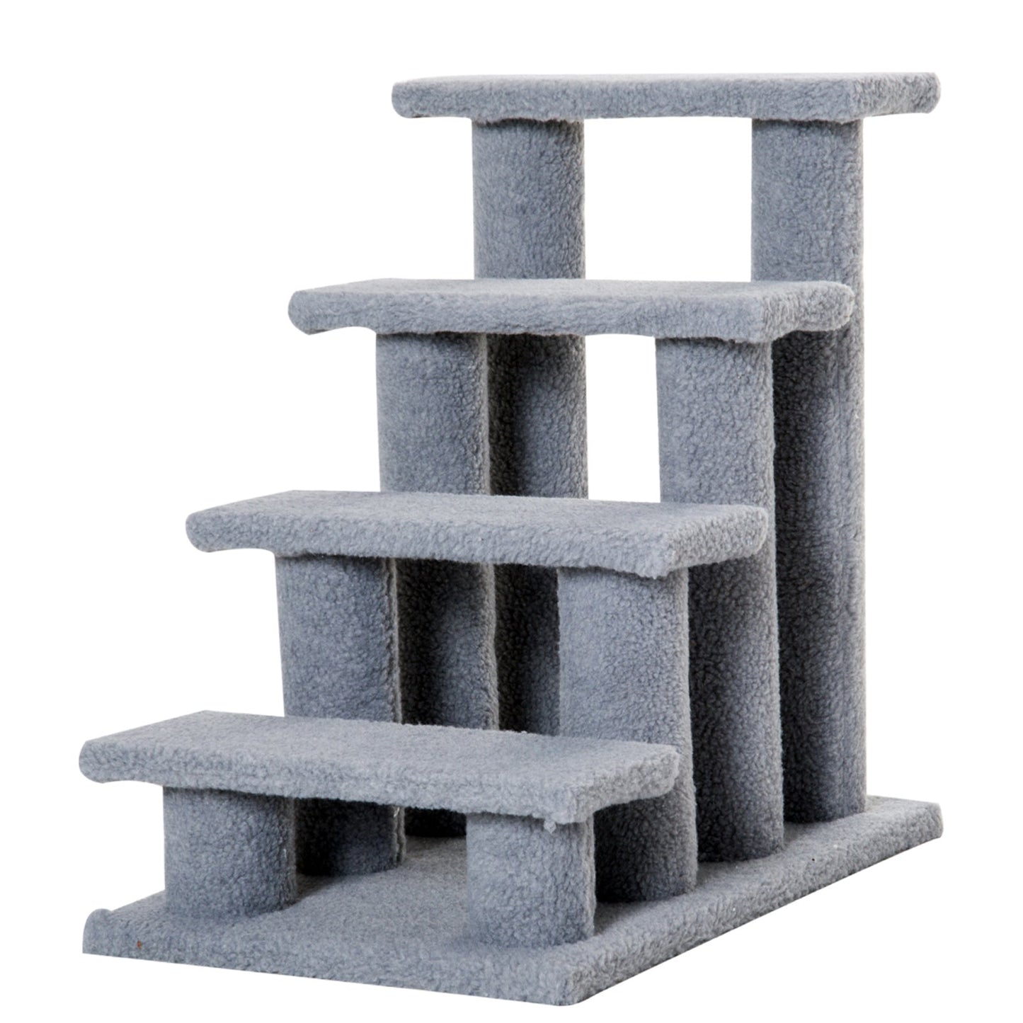 4-Step Multi-Level Carpeted Cat Scratching Post Pet Stairs, Grey Cat Stairs Grey  at Gallery Canada