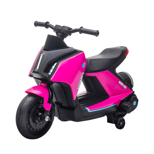 Kids Ride-On Electric Motorcycle Toy with 6V Rechargable Battery, Training Wheels, Music, Headlights, Pink Electric Motorcycles   at Gallery Canada