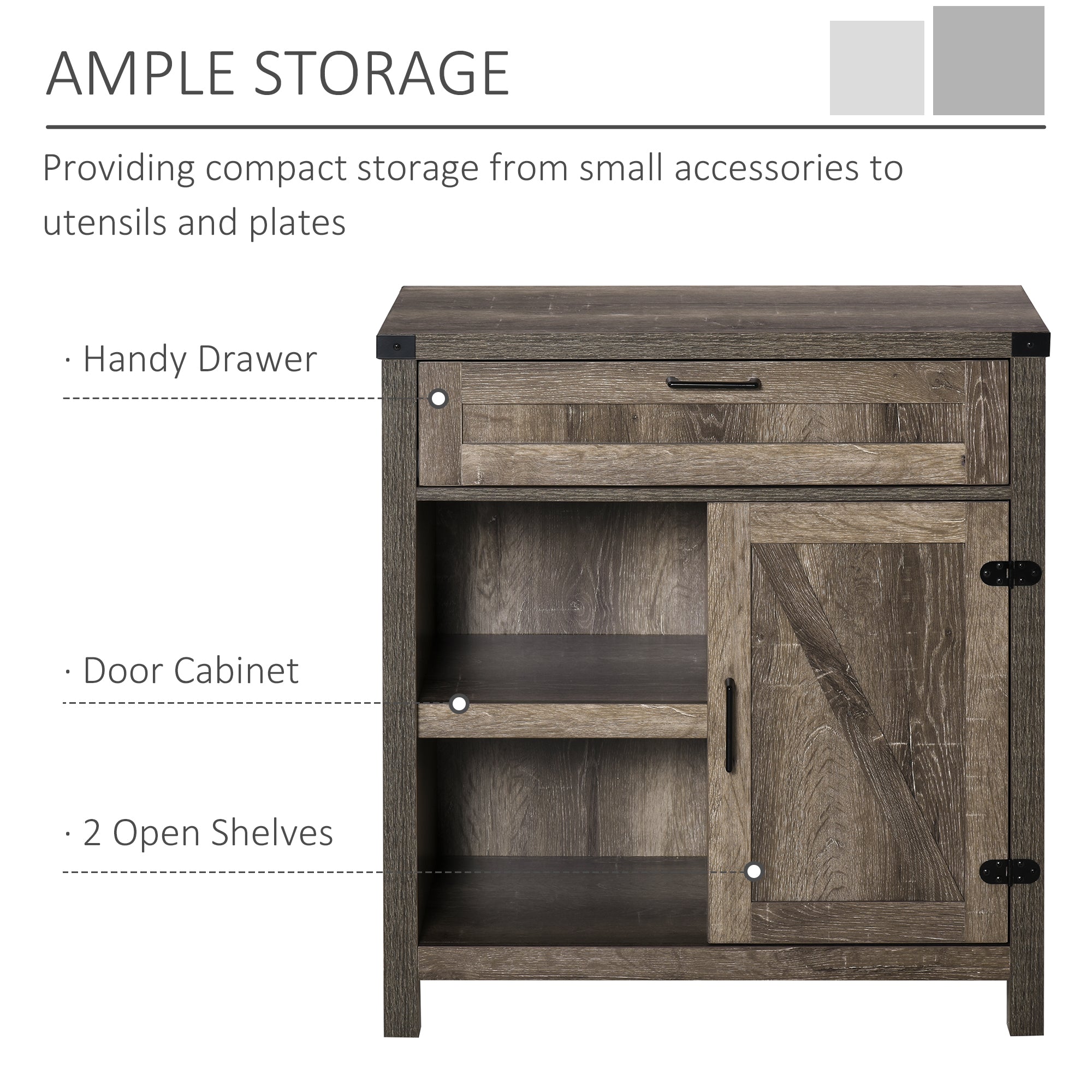 Rustic Barn Door Storage Cabinet Modern Farmhouse Buffet Sideboard for Kitchen &; Dining Room Dark Oak Bar Cabinets   at Gallery Canada