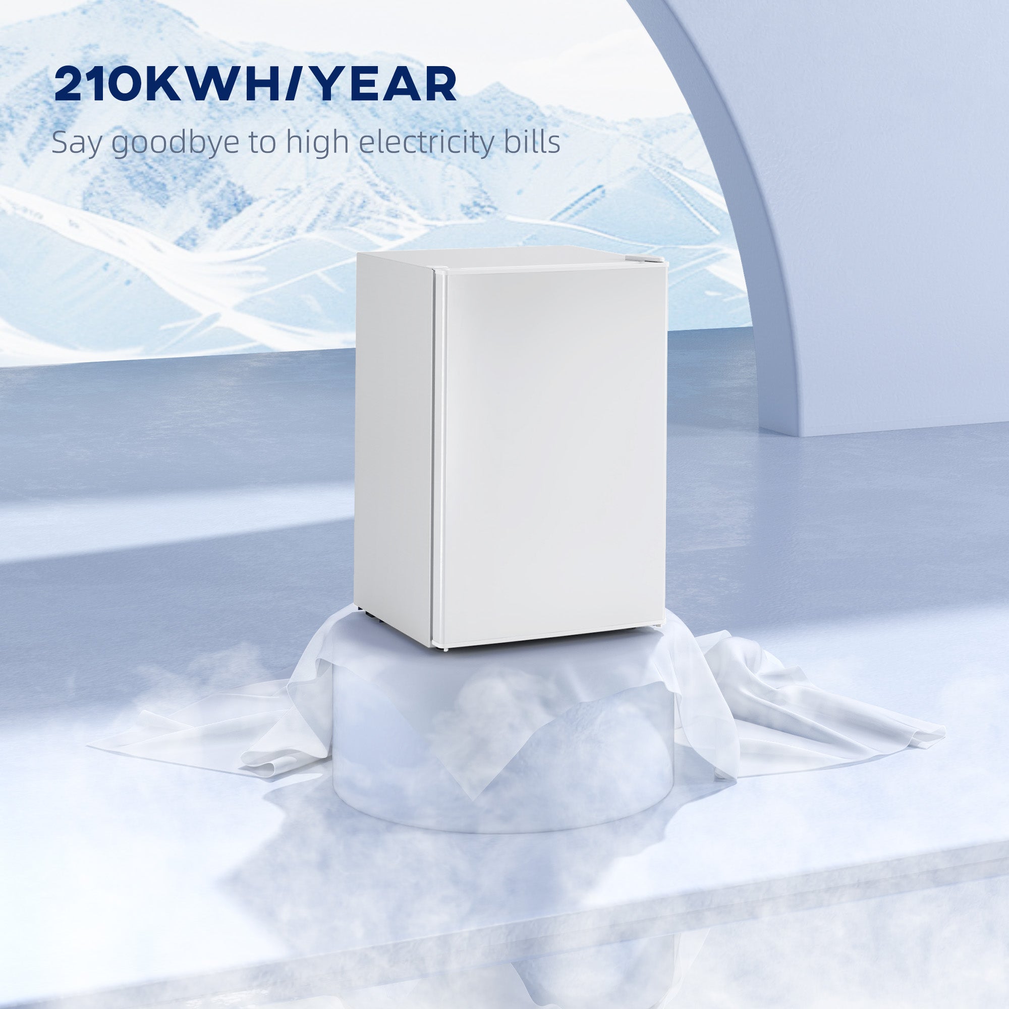 2.5 Cu.Ft Mini Fridge, Single Door Compact Refrigerator with Freezer, Adjustable Thermostat, Reversible Door, White Small Kitchen Appliances at Gallery Canada