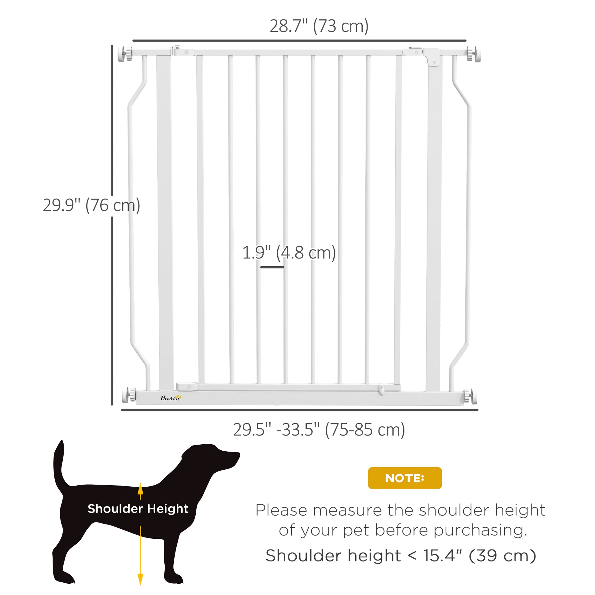 30"- 34" Easy Install Pet Gate w/ Door &; Double Locking System, Extra Wide Dog Gate for Stairs, Hallways, White Houses, Kennels & Pens   at Gallery Canada