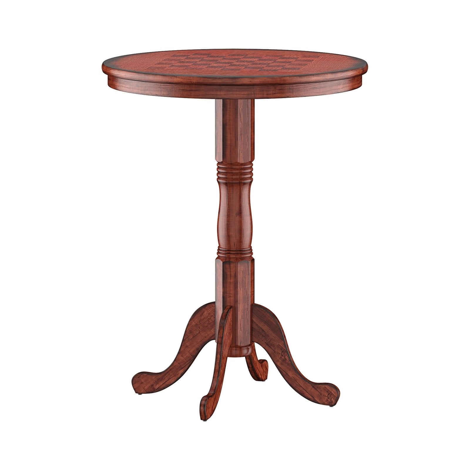 42 Inch Bistro Vintage Pub Bar Round Chess Table, Brown Bar Tables   at Gallery Canada