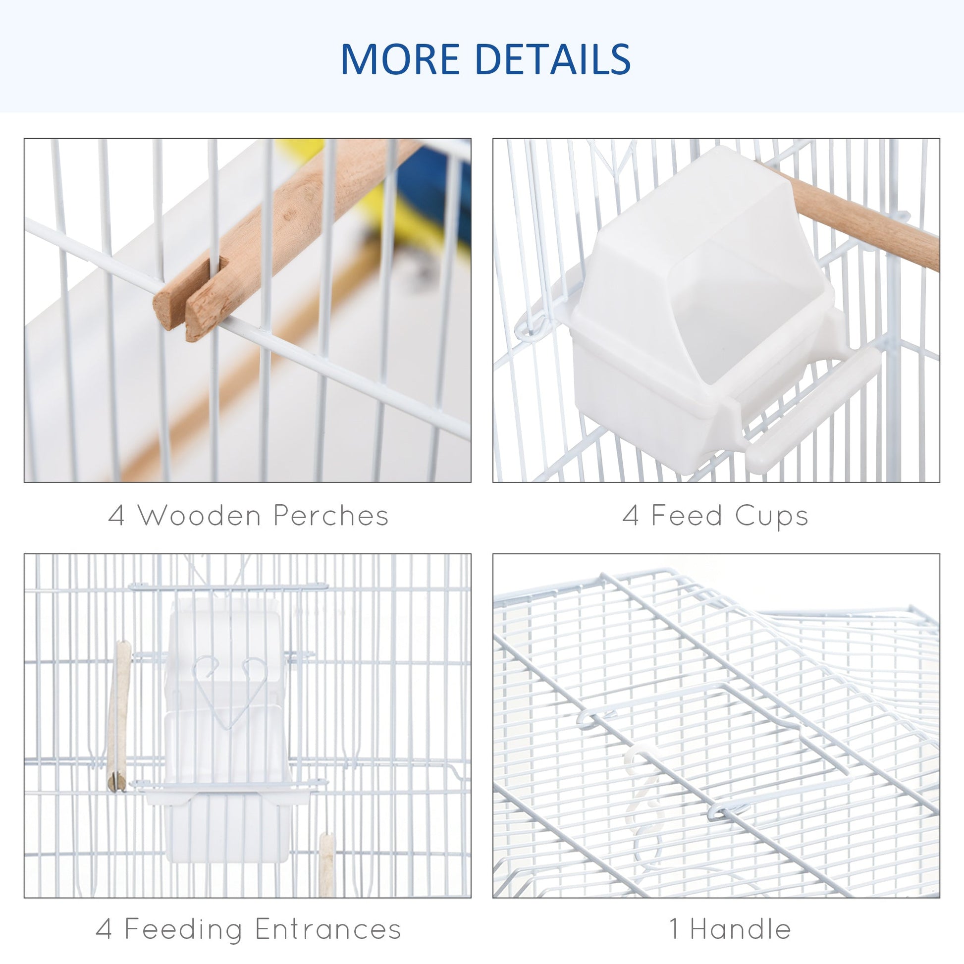 36" Bird Cage, Macaw Play House, Cockatoo, Parrot, Finch Flight Cage, 2 Doors, Perch 4 Feeder Pet Supplies, White Bird Cages   at Gallery Canada