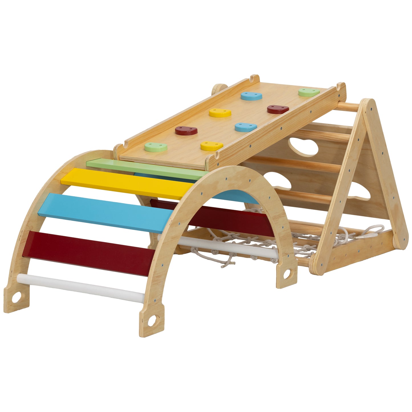 7 in 1 Pikler Triangle Set with Ramp, Arch Ladder, for 18-48 Months, Multicolour Baby Gym & Playmats   at Gallery Canada