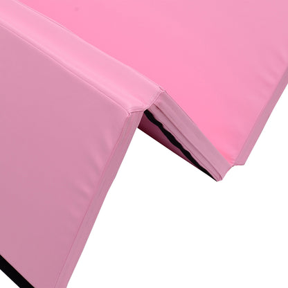 4'x6'x2'' Folding Gymnastics Tumbling Mat, Exercise Mat with Carrying Handles for Yoga, MMA, Martial Arts, Stretching, Core Workouts, Pink Gymnastics Mats   at Gallery Canada